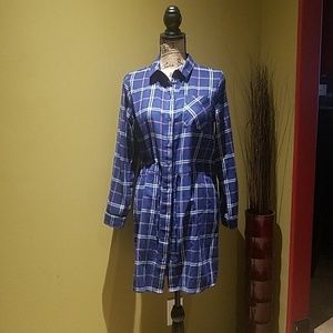 Fleece shirt dress